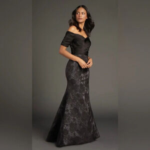 Anne Barge Gown Women’s 12 Black Off Shoulder Dress Mother of the Bride NWT